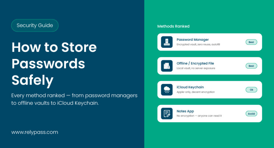how to store passwords safely - RelyPass