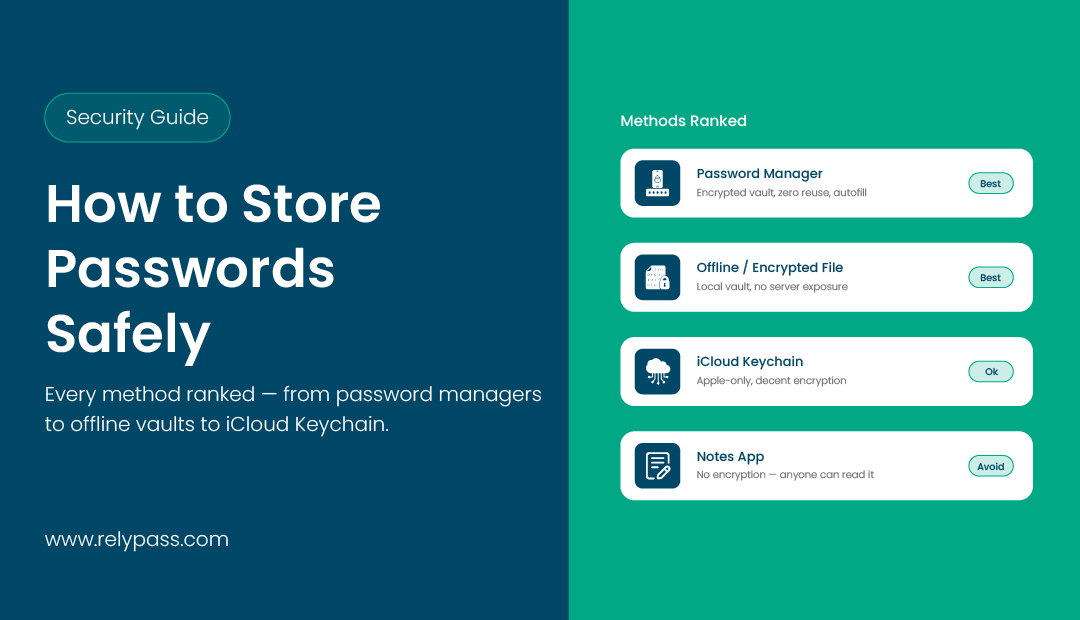 how to store passwords safely - RelyPass