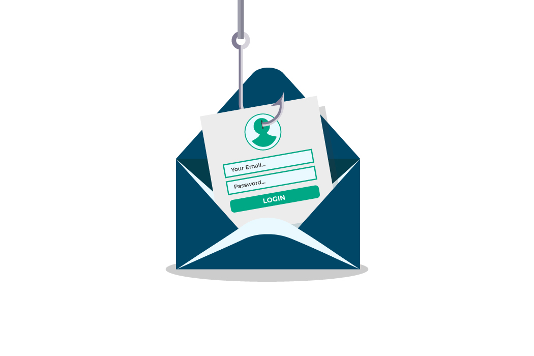 An illustration of an email envelope hanging above an inbox, symbolizing password reset messages that fail to reach the user.