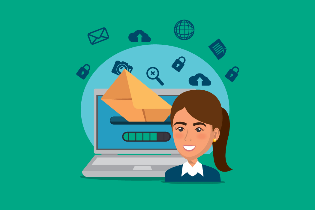 A woman looking at a computer while waiting for a password reset email that has not arrived, illustrating common delivery delays.