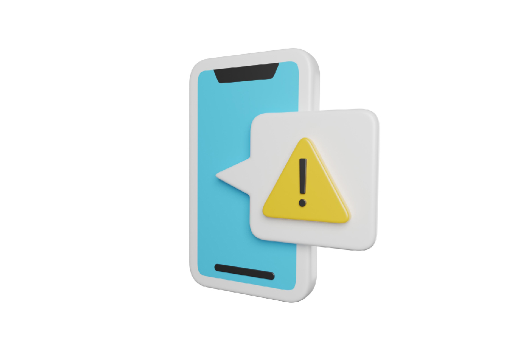 Illustration of a mobile phone with a warning icon indicating app login or session interruptions.