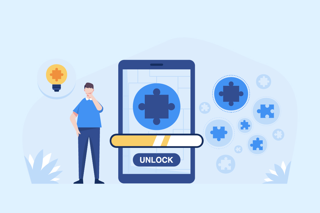 Illustration with an “unblocked” message showing ways to prevent facebook login issues by using backup codes, keeping apps updated, and storing passwords safely.