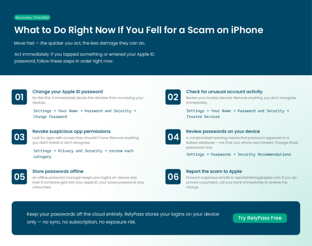 six-step checklist to recover your Apple ID after falling for an iPhone password scam